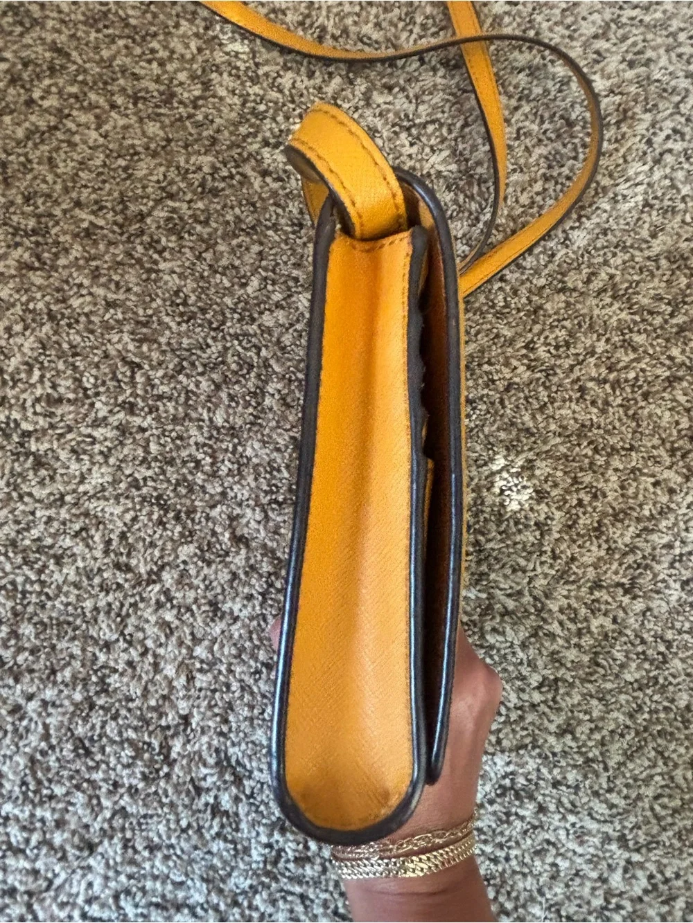Michael Kors Yellow Saffiano Leather Crossbody Clutch Bag
